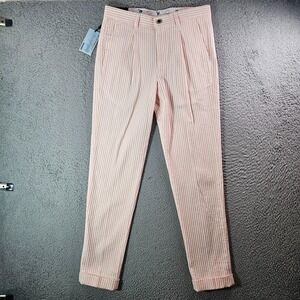 NWT Murano Pants Men 30x32 Lucus-Carrot Fit Peach White Striped Flap Pocket‎